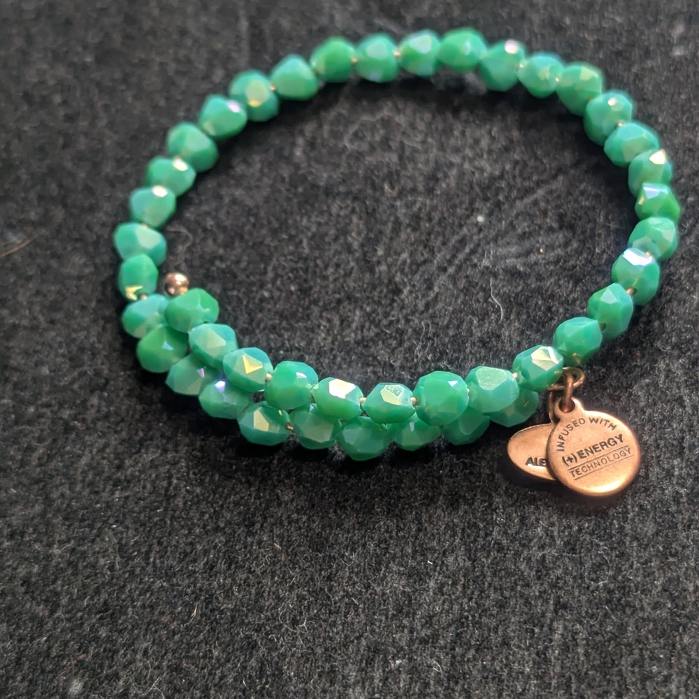 Green Beaded Wrap Bracelet
